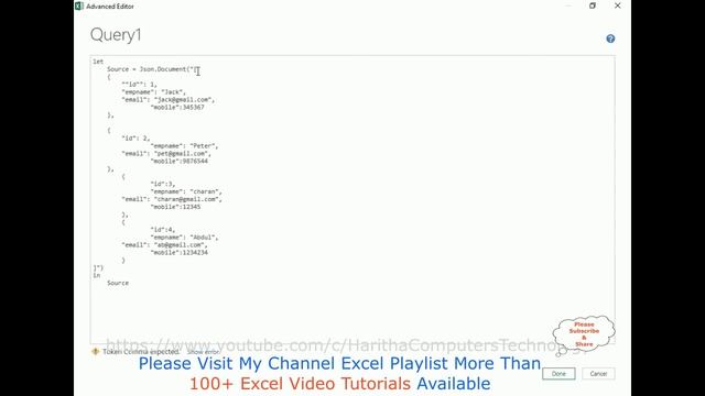 Convert Json Data to Excel Table Using Power Query Editor смотреть онлайн