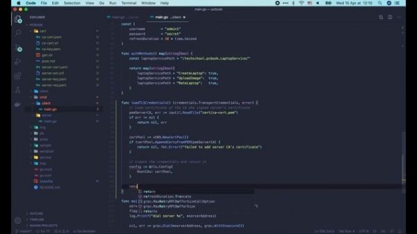 [gRPC #16.1] Secure gRPC connection with SSL/TLS - Golang