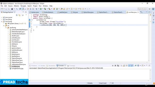 JScrollBar in Java || JScrollBar using Swing смотреть онлайн