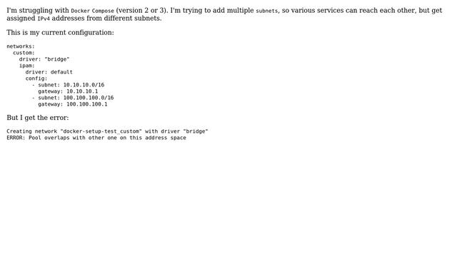 DevOps & SysAdmins: Docker Compose and multiple subnets смотреть онлайн
