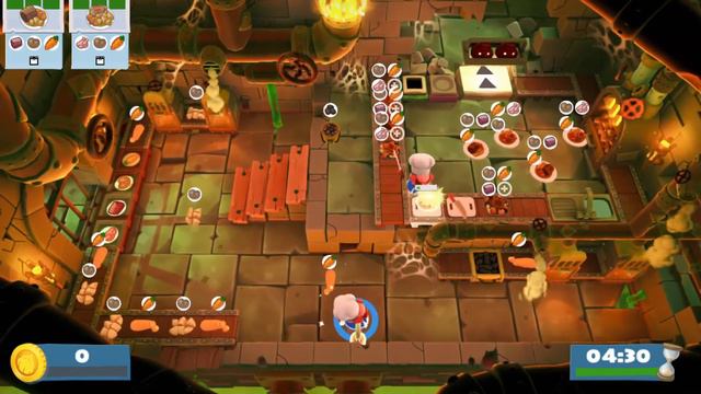 Overcooked 2. Night of the Hangry Horde 1-2. Single Player. 4 Stars. смотреть онлайн