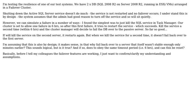DevOps & SysAdmins: SQL Server 2008 R2 Failover Clusters behaviour on multiple failures смотреть онлайн