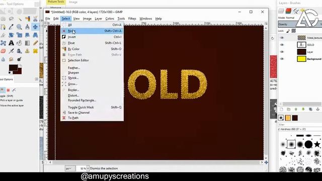 Gimp tutorials : Gold Glitter text effect смотреть онлайн