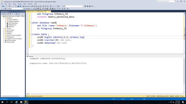 Оптимизированные под память файловые группы в SQL Server 2019 смотреть онлайн