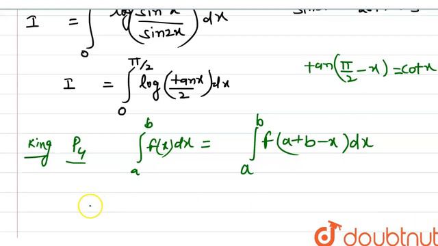 `int_(0)^(pi//2)(2log Sin X-log Sin 2x)dx`