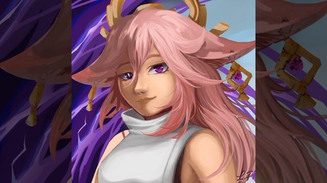 Рисую Яэ Мико из Genshin Impact^-^*)