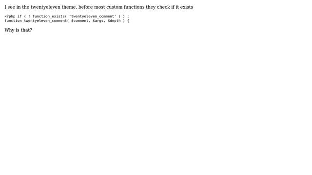 Wordpress: Why to check if function doesn't exists in functions.php? смотреть онлайн