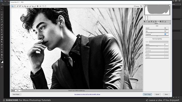 Dramatic Black and White Photo Effect - Photoshop Tutorial | Grainy Black and White Effect смотреть онлайн