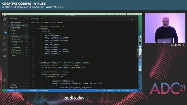 Creative Coding in Rust: Building a Generative Music App With Nannou - Zsolt Török - ADC21 смотреть онлайн
