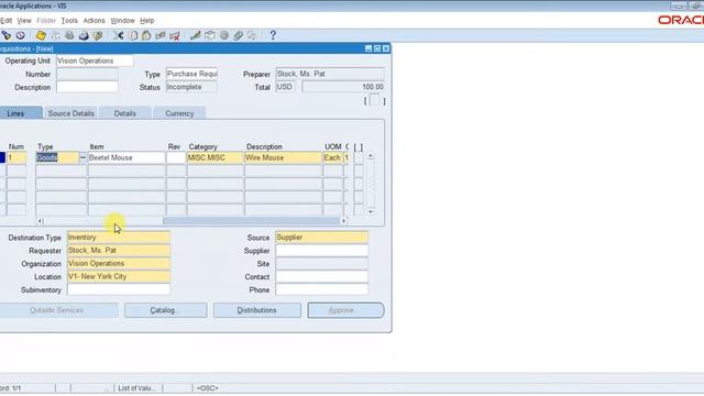 Purchase Requisition in Oracle R12 смотреть онлайн