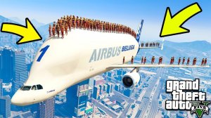 СМОГУТ ЛИ 100 ЛЮДЕЙ УСТОЯТЬ НА САМОЛЕТЕ БЕЛУГА ЭКСПЕРИМЕНТ В ГТА 5!  ОБЗОР МОДА В GTA 5 ВИДЕО