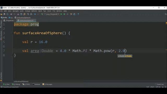 surface area of a sphere in kotlin смотреть онлайн