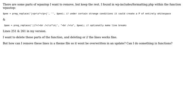 Wordpress: edit formatting.php in a theme so it wont get overwritten смотреть онлайн