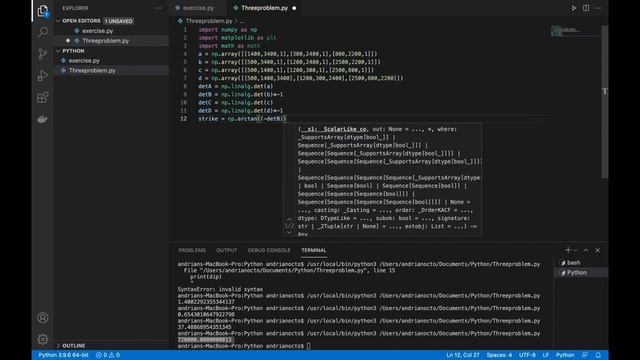 The Three-Point Problem Solution Using Python #2 смотреть онлайн