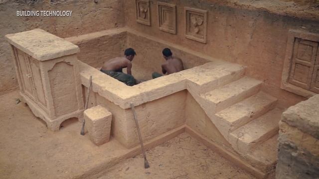 Build Most Modern Underground House with Private Underground Living Room King Room and Swimming Poo смотреть онлайн
