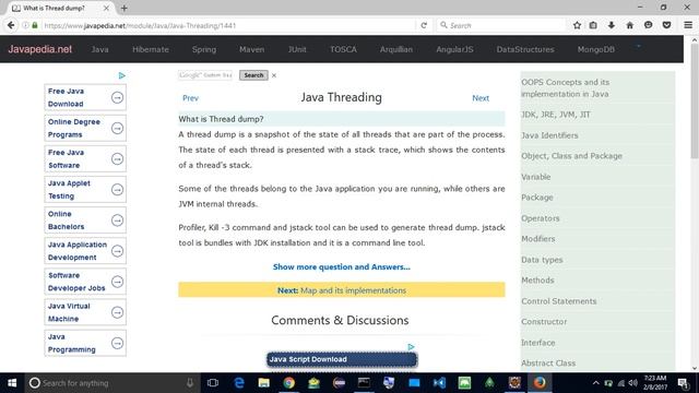 What is Thread dump?
| javapedia.net смотреть онлайн