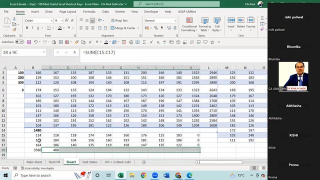 Excel Literate - Course for Beginners - Day 3 || CA Alok A Sethi #excel #shortcutkeys #exceltu смотреть онлайн