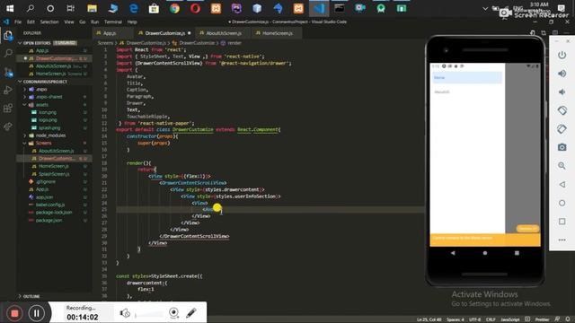 Coronavirus Latest updates App Using React Native | Part (3) | Beautiful Custom Drawer Navigation смотреть онлайн