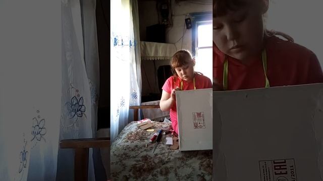 Как сделать домик, для котейки, из коробки