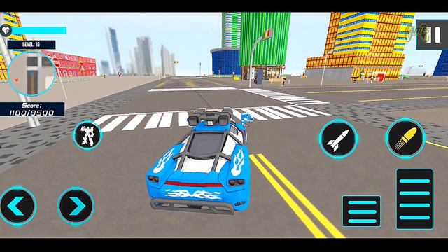 US Blue Flying Robot Drone Car Wars of Robot games | Android iOS Gameplay смотреть онлайн