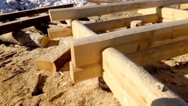 Дом из лафета, Ручная рубка, Сруб из лафета кедра смотреть онлайн