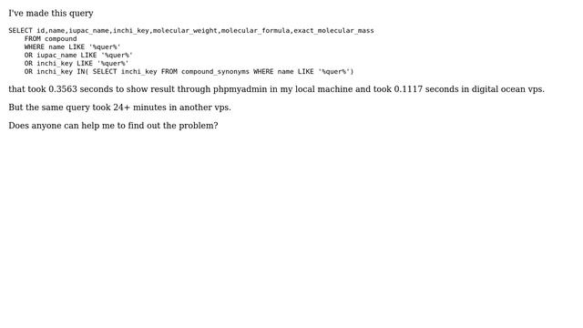 Databases: MySQL query takes too long in codeigniter смотреть онлайн