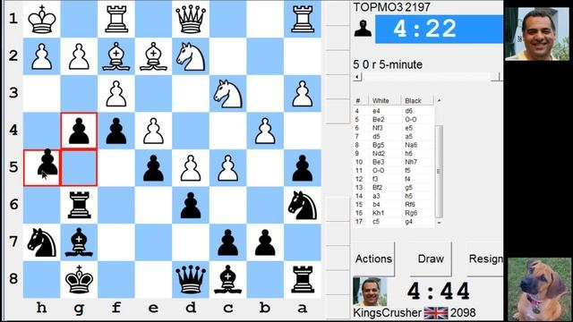 LIVE Blitz #2443 (Speed) Chess Game: Black vs TOPMO3 in King's Indian: Petrosian system смотреть онлайн