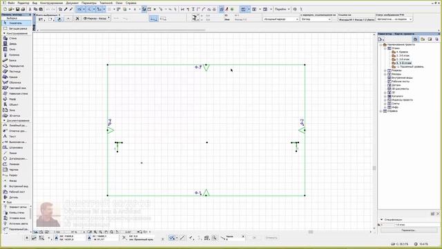 Дизайн дома (квартиры) в Archicad 01/26 - чертим план дома 1 смотреть онлайн