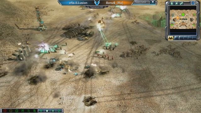 C&C3: Kane's Wrath 1v1 - eXs.iLLusion (BH) vs. Bonu$_[Ru] (BH) смотреть онлайн