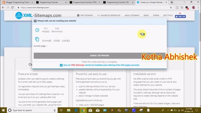 Submitting Sitemap to Google Search Console in Telugu by kotha abhishek смотреть онлайн