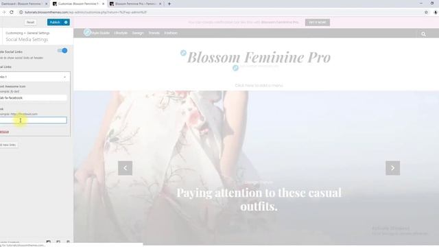 How to Add Social Media Icons in Header | Blossom Feminine Pro WordPress Theme смотреть онлайн