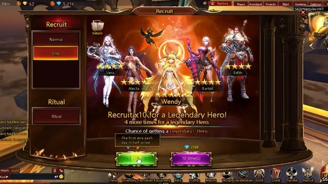 Open 40 Recruit Legendary Hero - League of Angels 3 ( Recruitment Scroll II ) смотреть онлайн