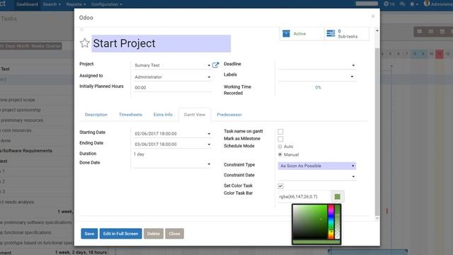 Odoo Gantt Native - Task - Custom Color смотреть онлайн