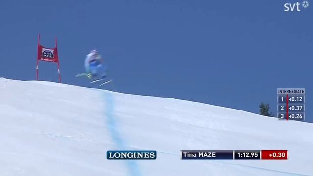 Tina Maze, downhill, Méribel 2015 (18-03-2015) смотреть онлайн