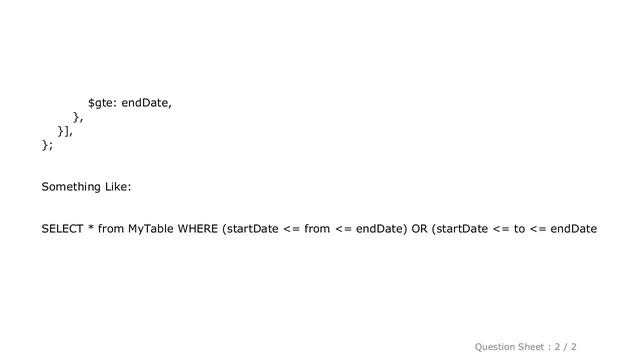 MySQL : Sequelize Query to find all records that falls in between date range смотреть онлайн