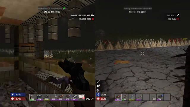7 Days To Die PS4 - Forge Night - Split Screen - Base Tour