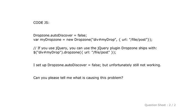 jQuery : How can I fix this "Dropzone already attached" error? смотреть онлайн