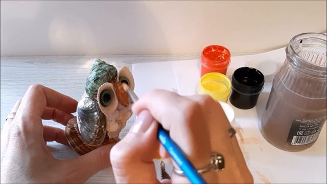 ПОДЕЛКИ ИЗ РАКУШЕК, DIY. ДЕКОР ИЗ РАКУШЕК СВОИМИ РУКАМИ. СОВА. КАК СДЕЛАТЬ СОВУ ИЗ РАКУШЕК смотреть онлайн