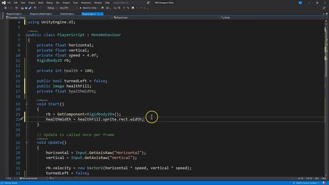 Unity Dungeon Crawler Tutorial 2D Game - Part 3 - Add a Player Health Bar - Code and Assets Include смотреть онлайн