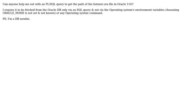 Databases: Query to get the listener.ora path in Oracle 11G (2 Solutions!!) смотреть онлайн