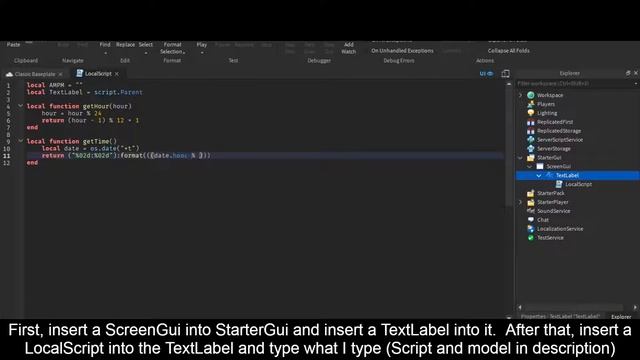 How to Show the REAL TIME - Roblox Studio смотреть онлайн