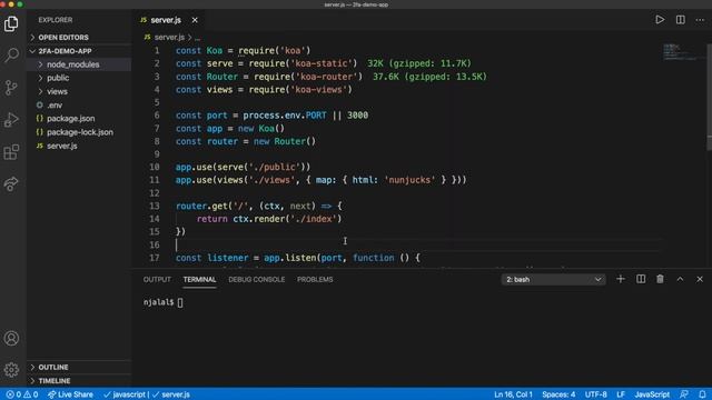 Add 2FA with Node.js and Koa.js смотреть онлайн