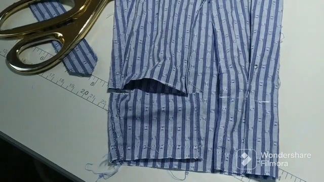 Рукава мужской рубашки. Как укоротить. смотреть онлайн