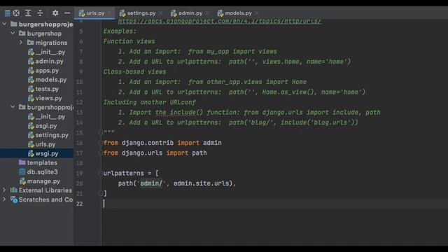 Python | django backend sqlite database setup for burger shop смотреть онлайн