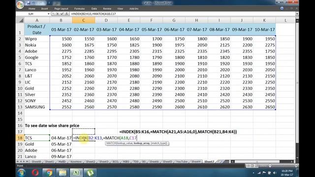 index +match lookup value horizontal & vertical смотреть онлайн