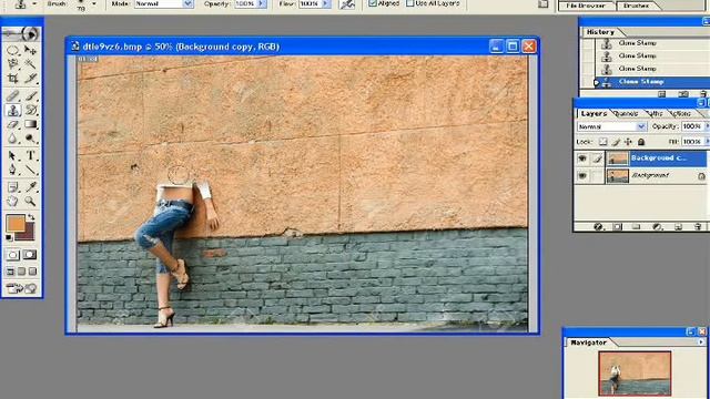 How to remove people from an image in Adobe Photoshop 7.0 смотреть онлайн