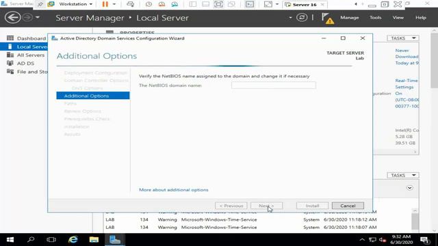 AD DS Active Directory Domain Service Install in Windows Server 2016. смотреть онлайн