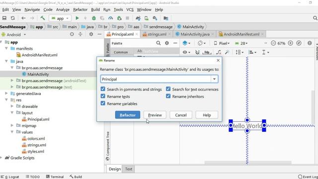 SendMessage 004 Renomear Classe Java смотреть онлайн