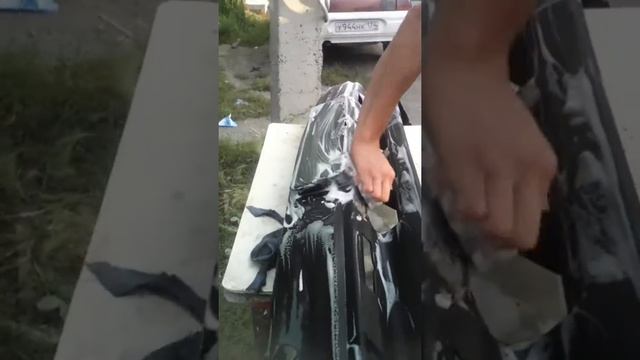 Как отмыть бампер с помощью Fairy