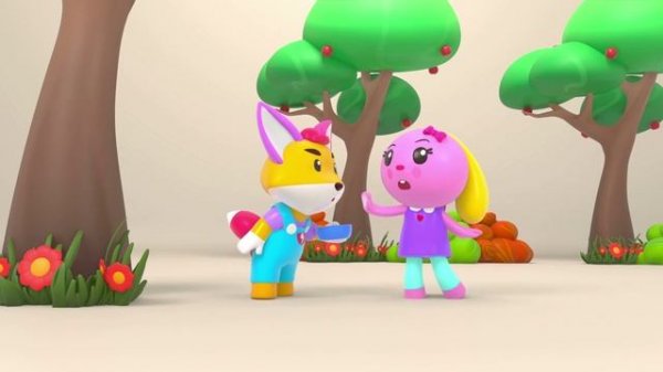 Elephant Help Pluck Some Apples for Fox and Rabbit